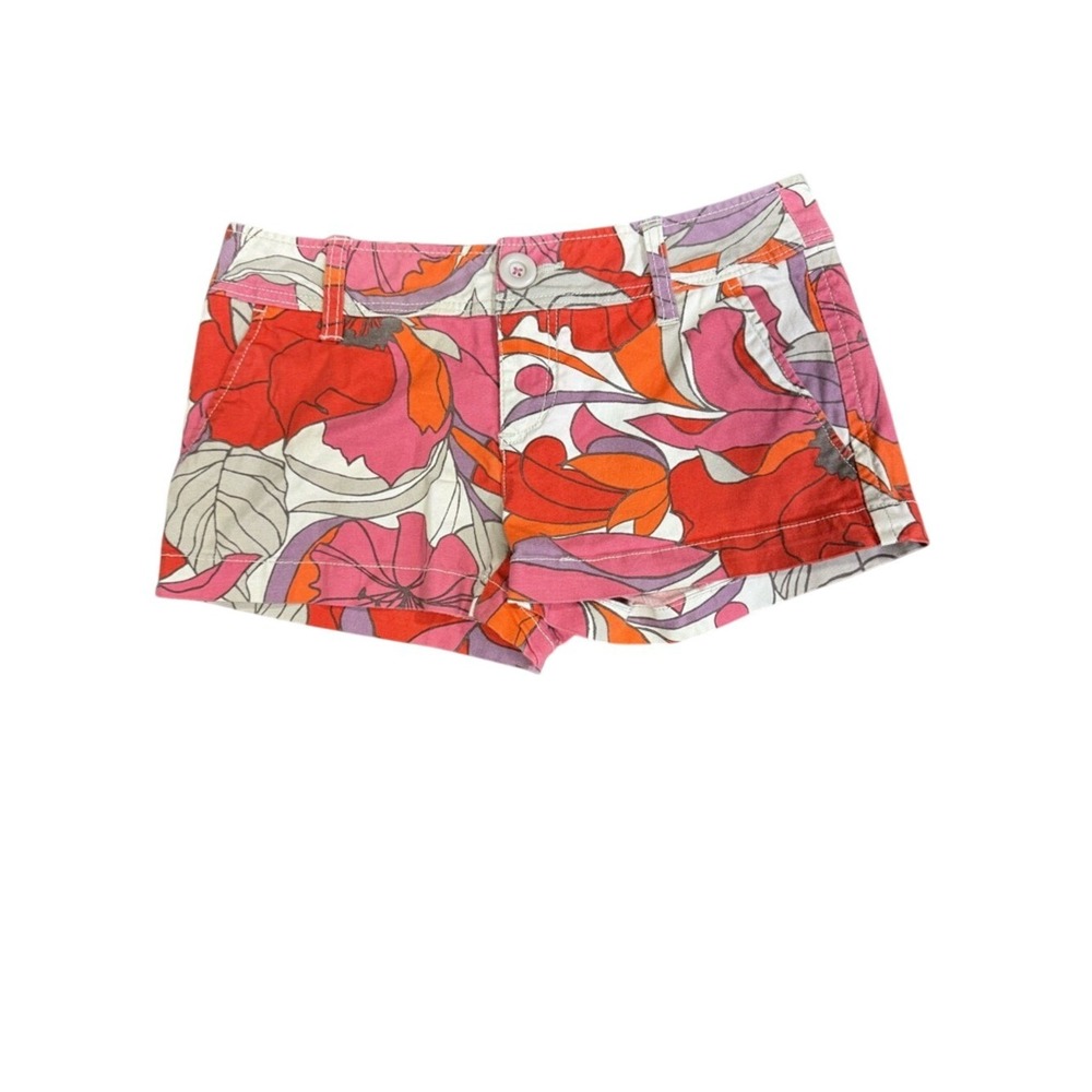 Vintage Aeropostale Womens Y2K Micro Mini Shorts Sz 1/2 Bold Floral